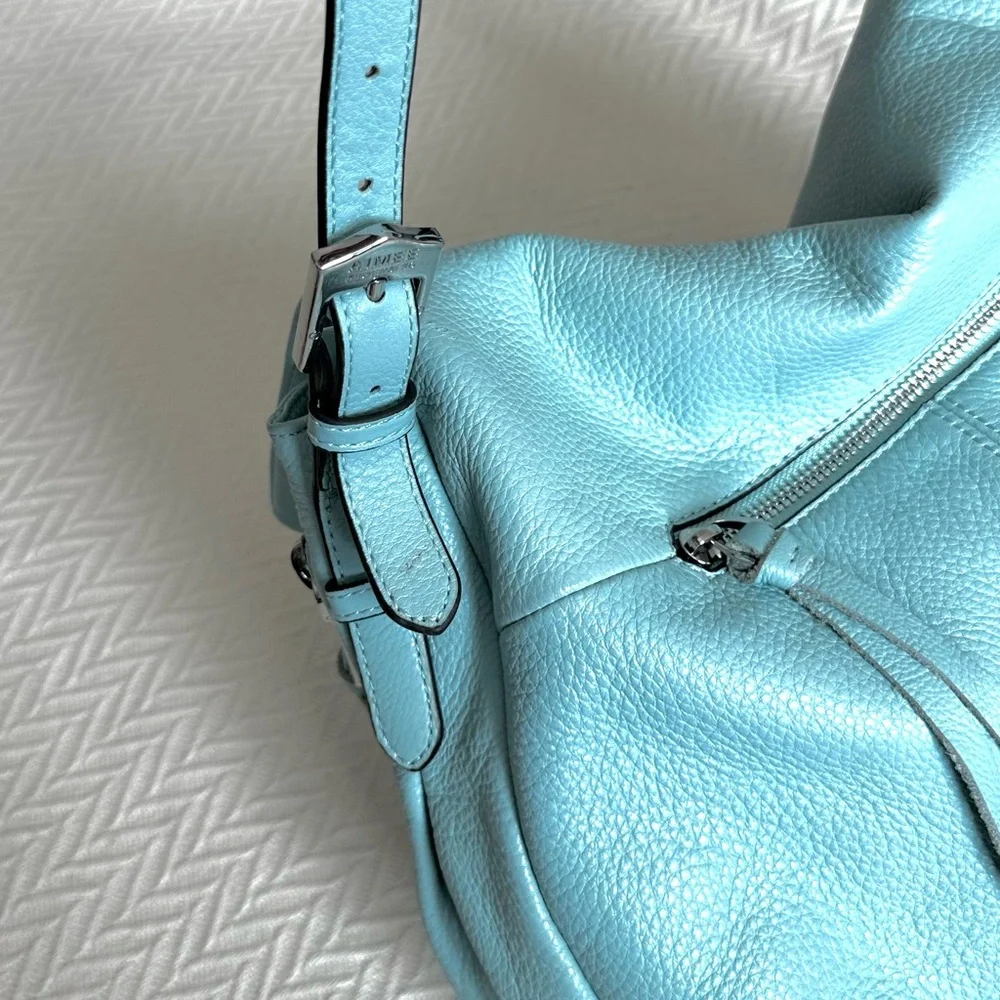 AIMEE KESTENBERG Baby Blue Genuine Leather Slouchy Hobo Purse Designer Bag - Picture 8 of 15